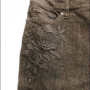 Lauren black embroidery jeans